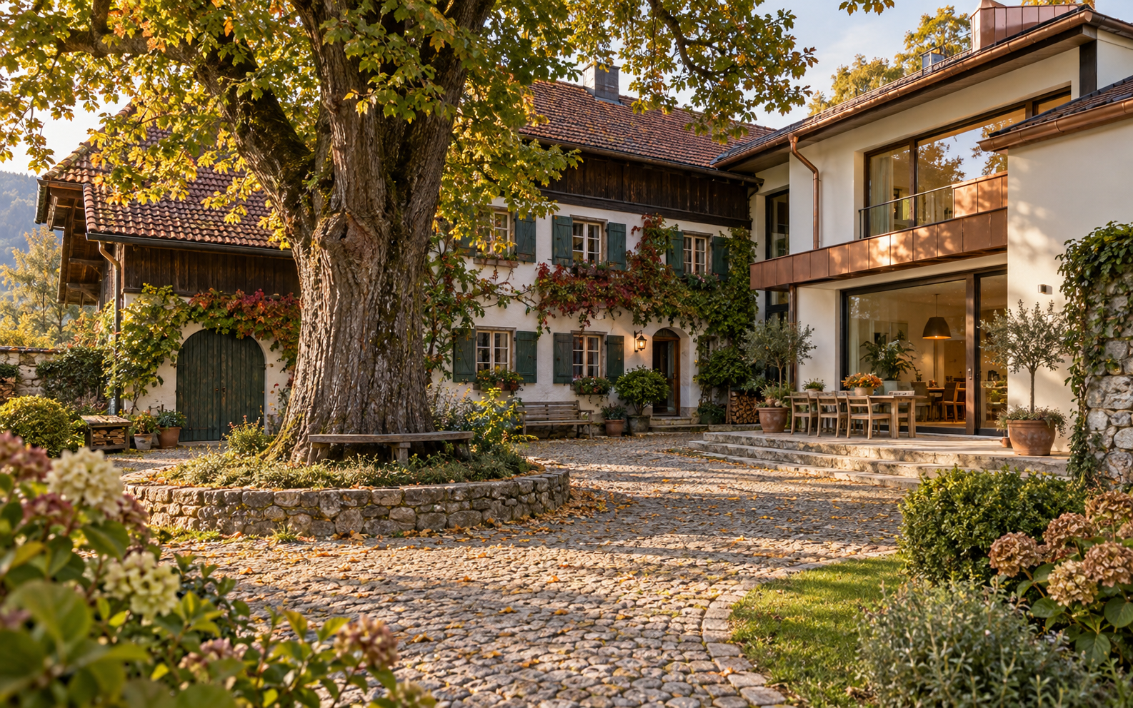 Gewachsenes österreichisches Familienhaus mit alter Linde und mehreren Bauphasen